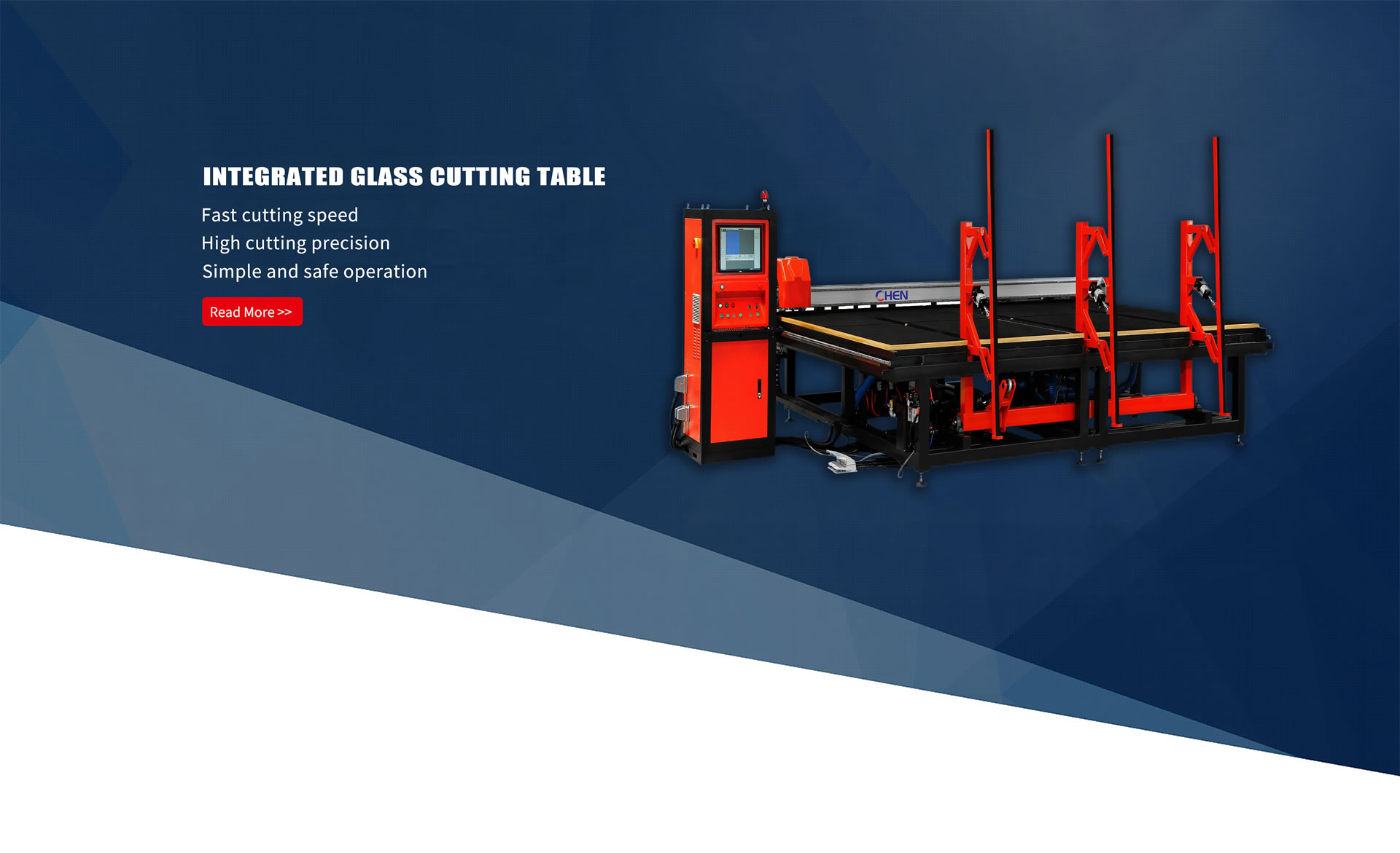 Integrated glass cutting table