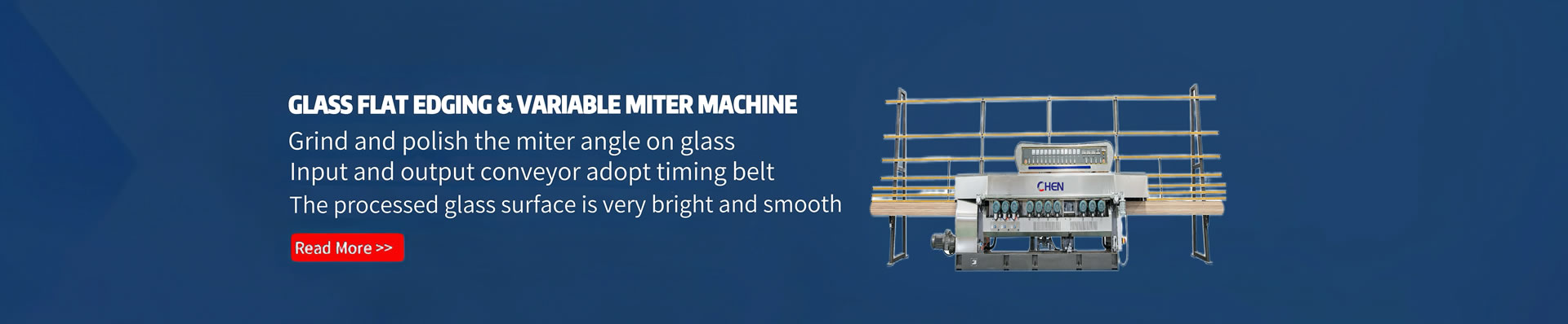 glass flat edging & variable miter machine